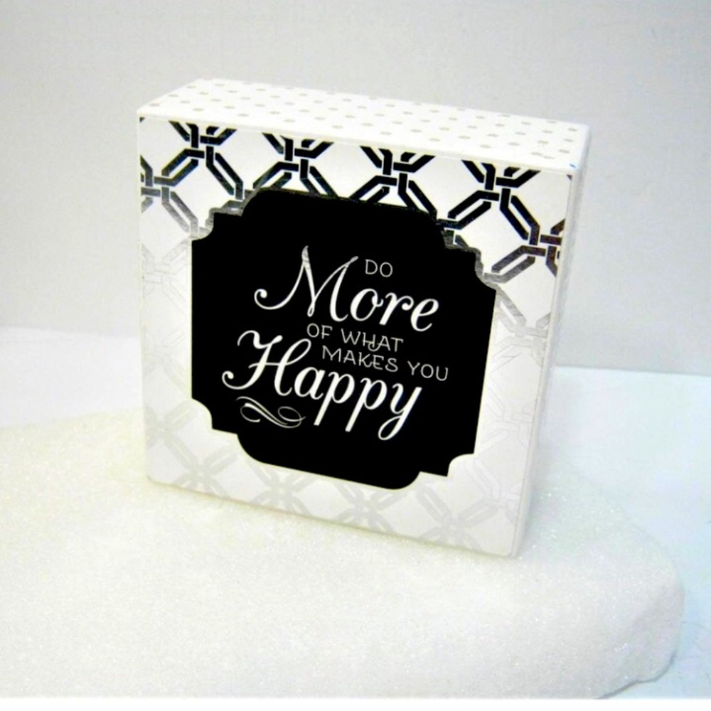 Motivational Wood Block Novelty Tabletop Shelf Desk Box Sign 5x5 inch